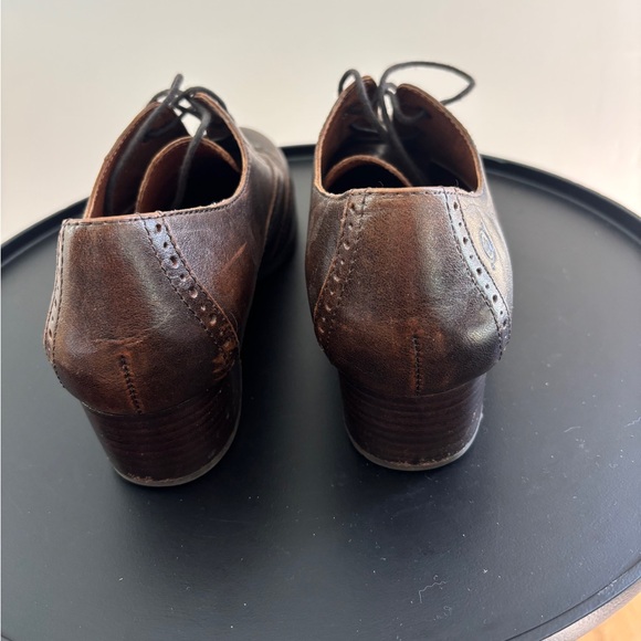 Born Brown Leather Lace-up Heeled Shoes - Picture 3 of 6